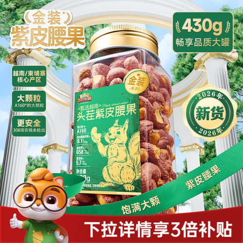 三只松鼠_紫皮腰果大颗粒