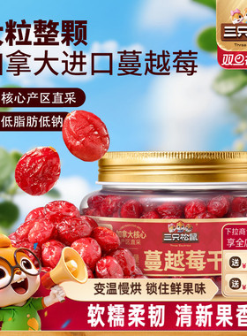 三只松鼠_罐装蔓越莓干350g水果脯蜜饯解馋休闲零食办公室下午茶