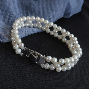 编织款复古设计天然淡水珍珠手串小红书推荐简约百搭真的珍珠手链