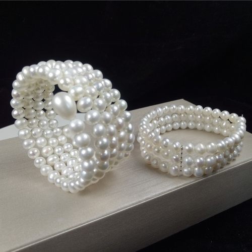 多圈设计天然淡水珍珠手环女生