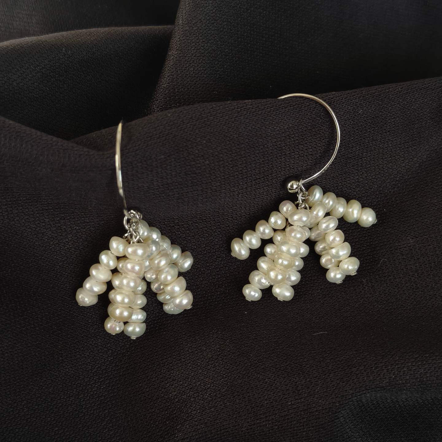 s925纯银天然淡水珍珠耳环