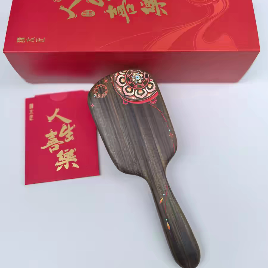 谭木匠新品人生四喜系列气囊梳长乐未央专用按摩头皮经络梳