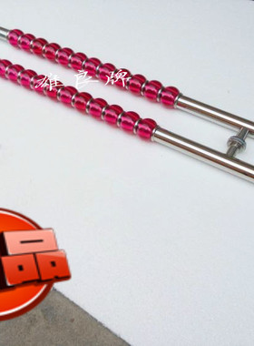 水晶红色60球不锈钢玻璃门拉手木门拉手KTV包厢大门蓝色水晶拉手