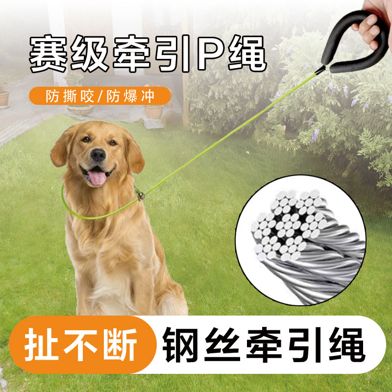 狗狗牵引绳钢丝材质防爆冲