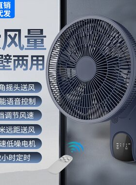 扬子壁扇语音壁挂式电风扇家用小型卫生间厨房打孔挂壁空气循环