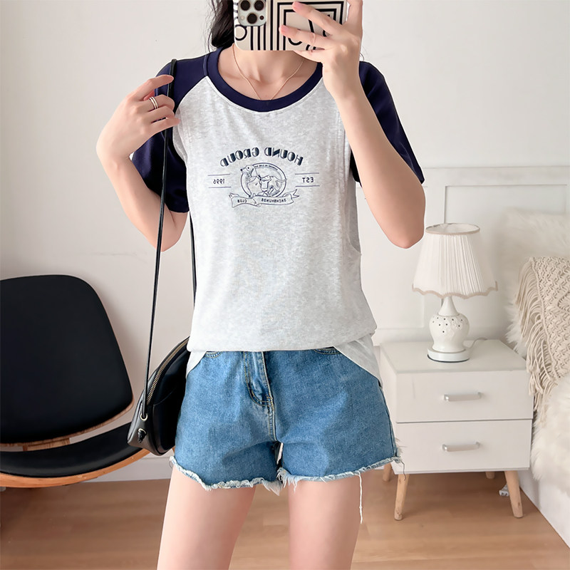 产后哺乳上衣春夏季短袖T恤潮妈女装外穿打底喂奶期母乳衣服夏装