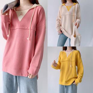 连帽哺乳卫衣春秋外穿哺乳上衣 喂奶上衣秋装 哺乳衣外出时尚 辣妈款