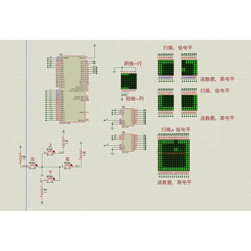 STM32+74LS138+16x16点阵实现推箱游戏