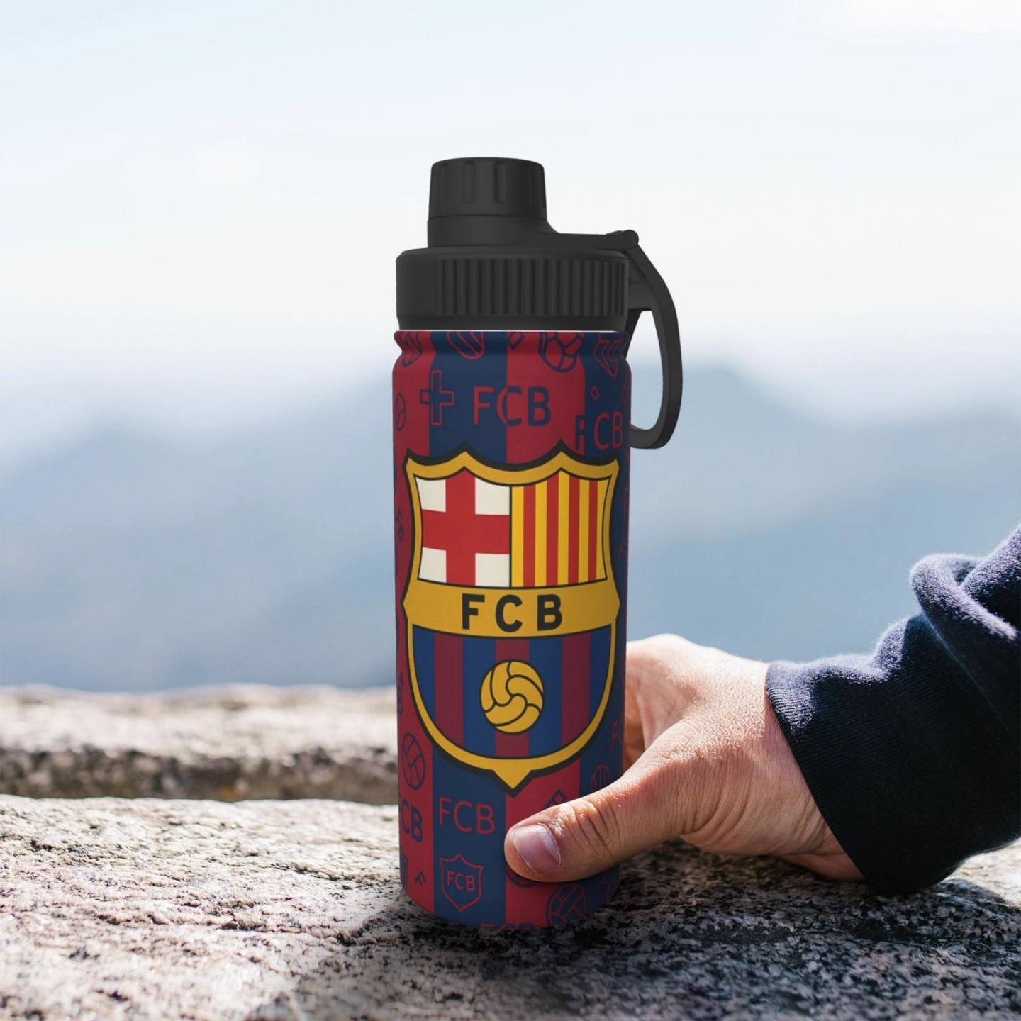 圣诞节男友礼物巴萨足球周边队徽足球运动球迷礼物不锈钢保温杯