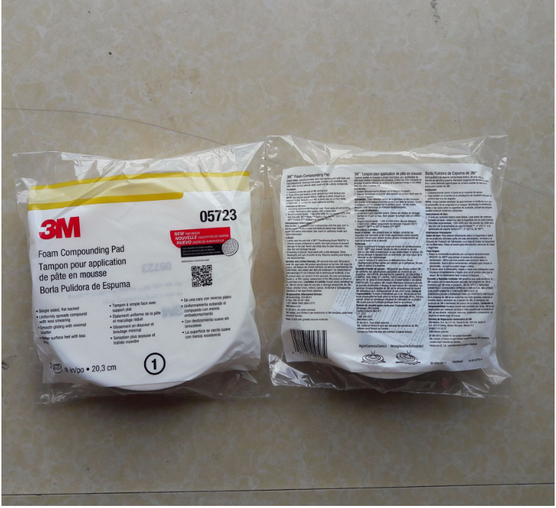 正品3M05723高密度波浪抛光盘抛光棉抛光轮封釉轮对装8寸白色粗抛