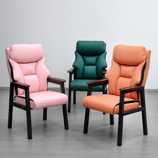 棋牌室专用滑轮麻将椅舒适麻将馆木扶手椅久坐德州扑克椅 4把