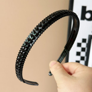 黑色塑料洗脸发箍女头箍压发卡发捆头饰发旅发窟头窟带齿防滑专用