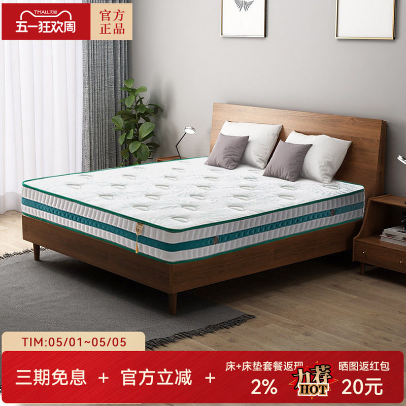 天坛家具22cm弹簧床垫席梦思护脊双人床垫整网弹簧床云享-梦想家