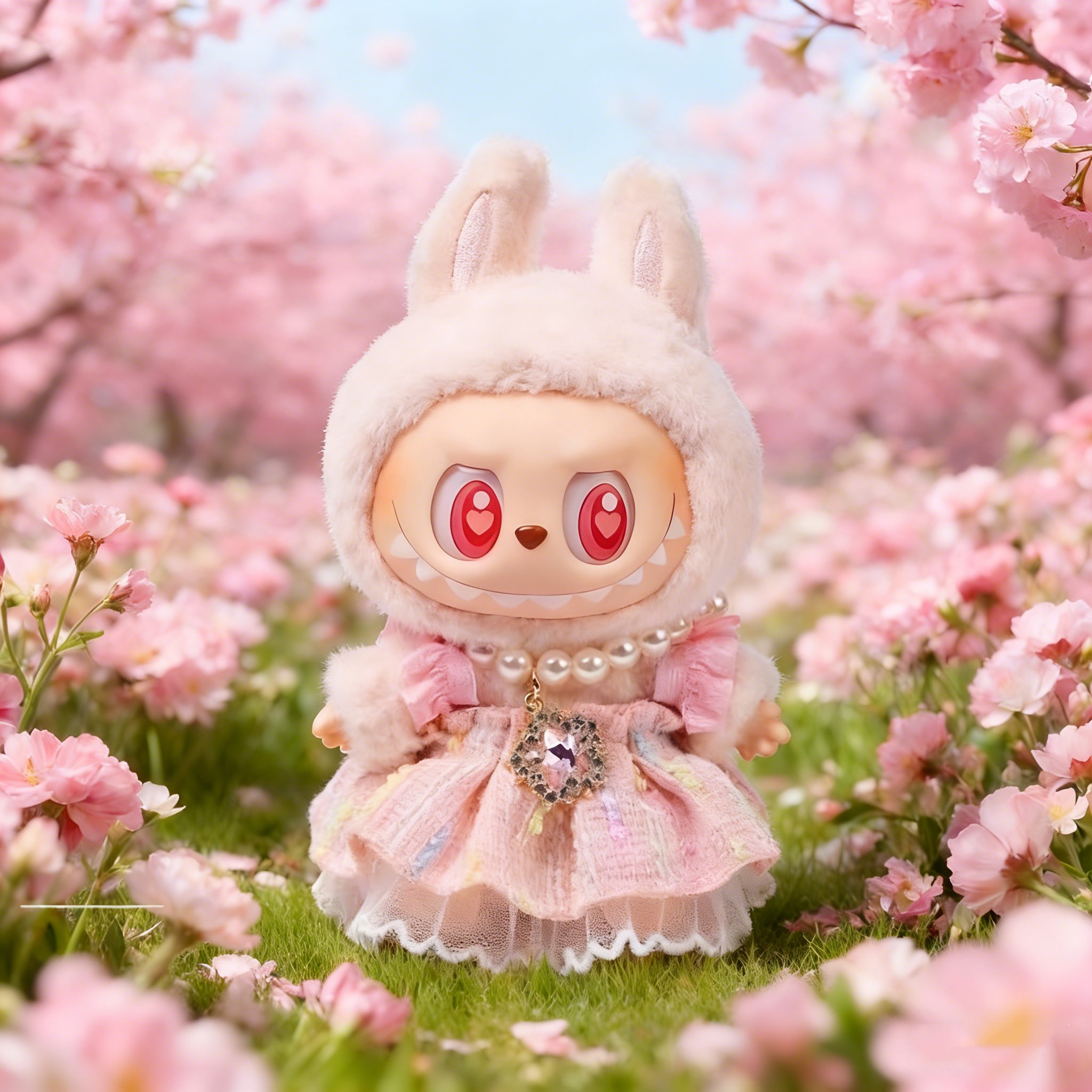 拉布布二代娃衣通用17cm七彩服饰坐坐派对labubu衣服裙子着替装