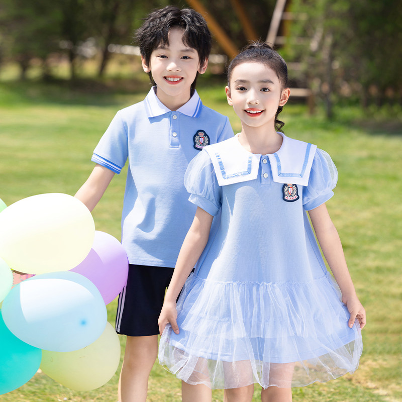 小学生夏季校服运动会班服夏季