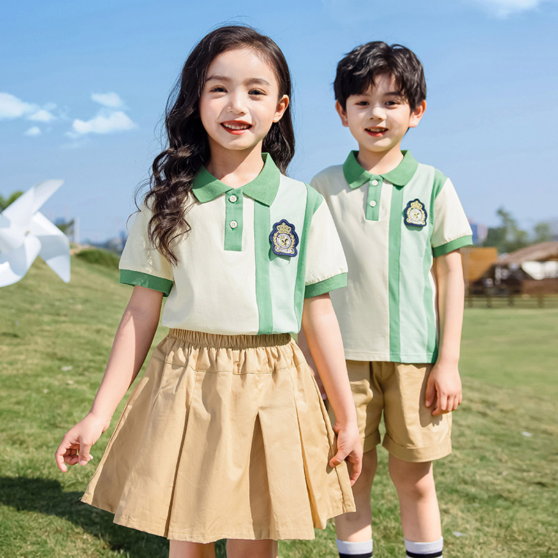 夏季撞色拼毕业照儿童幼儿园园服