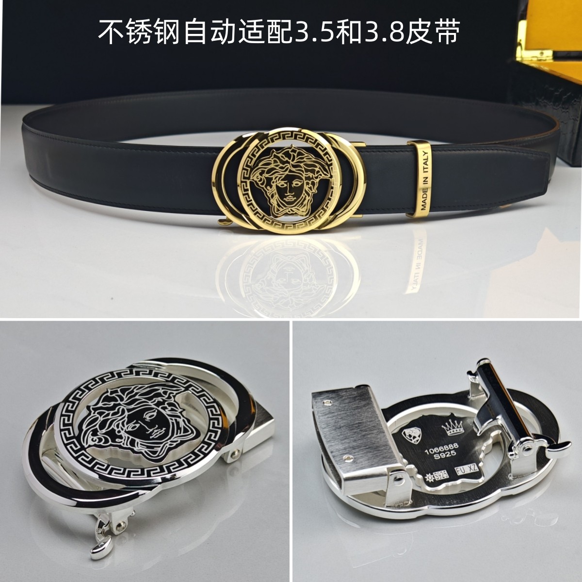 人头不锈钢自动扣皮带扣平滑扣内穿时尚百搭高档大气工厂直批扣头