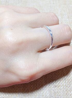 光面纯银百搭戒指