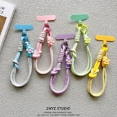 手机挂绳清新花朵编织手腕短绳手提腕带手机壳钥匙扣户外旅游防丢