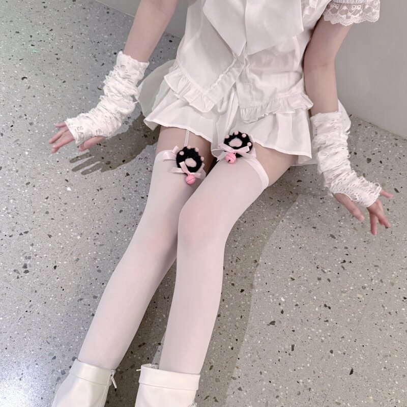 原创手作甜妹蝴蝶结过膝袜