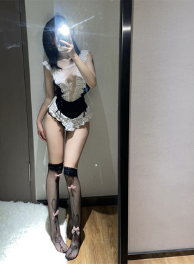 新蝴蝶结白色中筒蕾丝花边袜洛丽塔袜子jk可爱日系爱心小腿袜子女