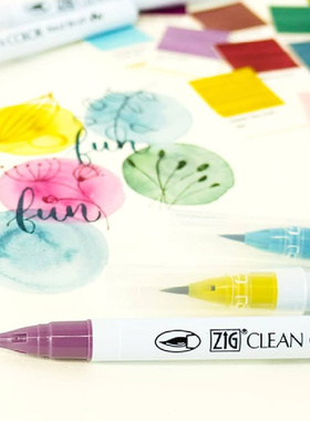 日本吴竹Kuretake 水彩笔 毛笔 绘画笔ZIG RB6000AT 4|6色