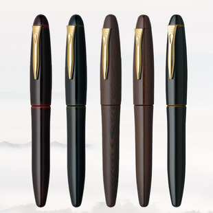 直邮日本白金PLATINUM墨水笔 出云系列 铁刀木空溜赤溜钢笔 18K尖