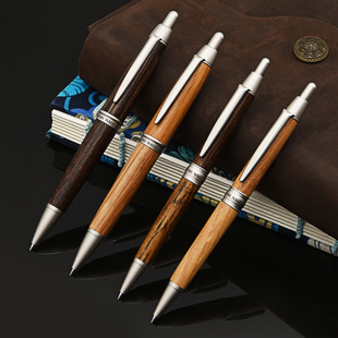 1015粗杆 1025细杆黑色圆珠笔 天然橡木笔杆SS 日本三菱原子笔