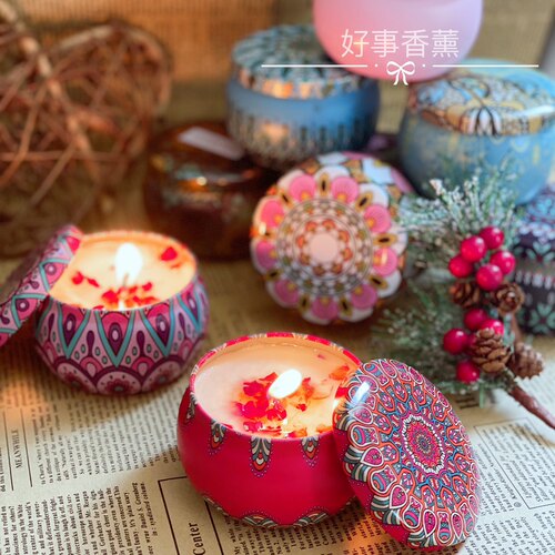 香薰蜡烛礼盒干花安神驱蚊去味