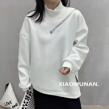 小木南K7158个性卫衣加厚加绒秋冬保暖打底高领休闲上衣外套韩版