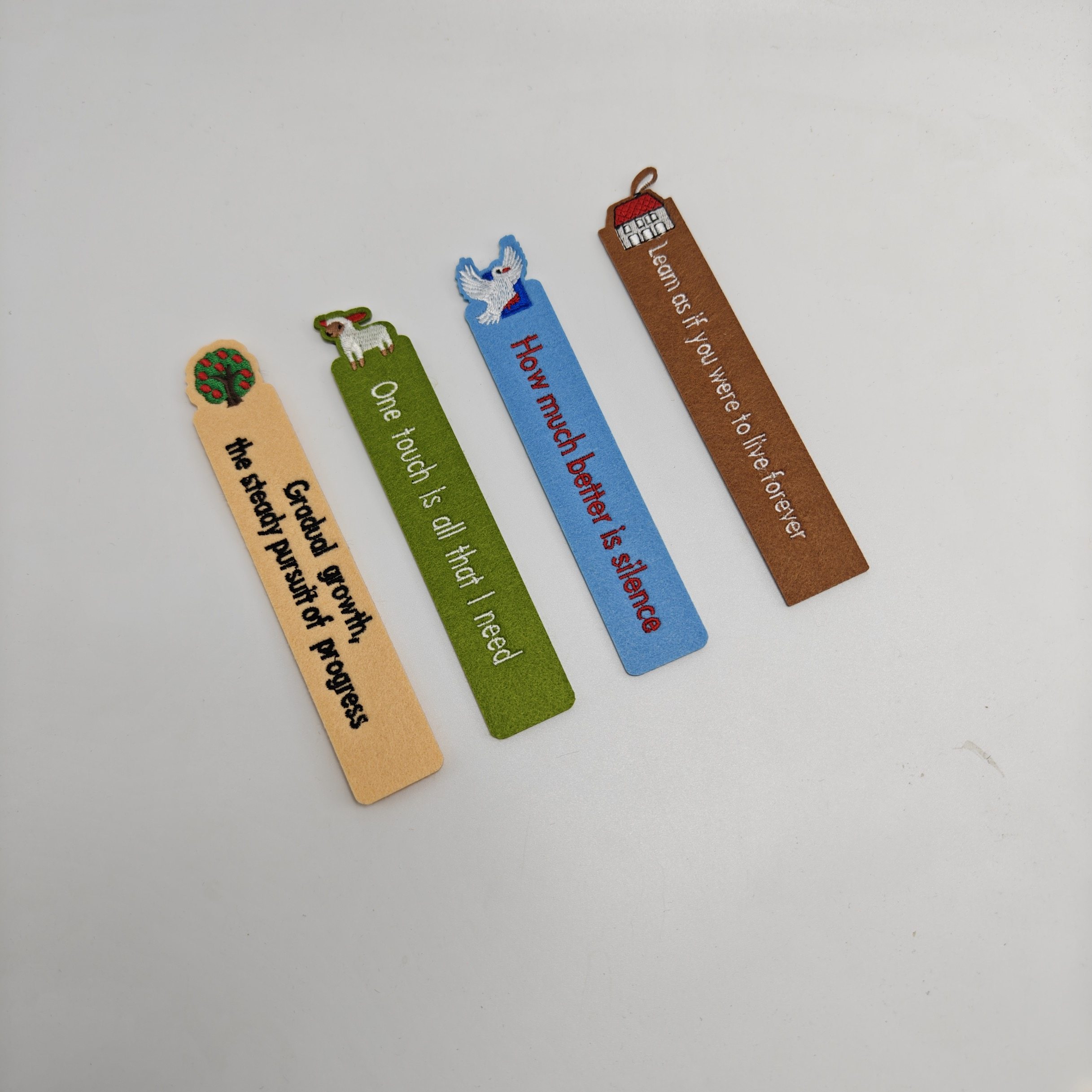 小动物手绘文字织布刺绣书签小众设计高颜值毛毡创意书签送朋友礼