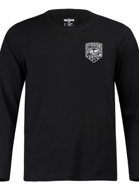 FREEBASE自由基地复古越野图案男士潮流街头圆领长袖T恤简约休闲