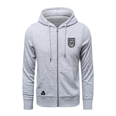 off运动毛圈棉纯色开衫拉链外套