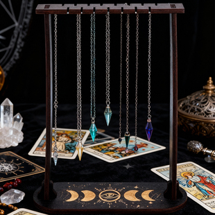灵摆支架月亮眼睛图腾塔罗水晶吊坠陈列桌面展示架25×30cm多卡位
