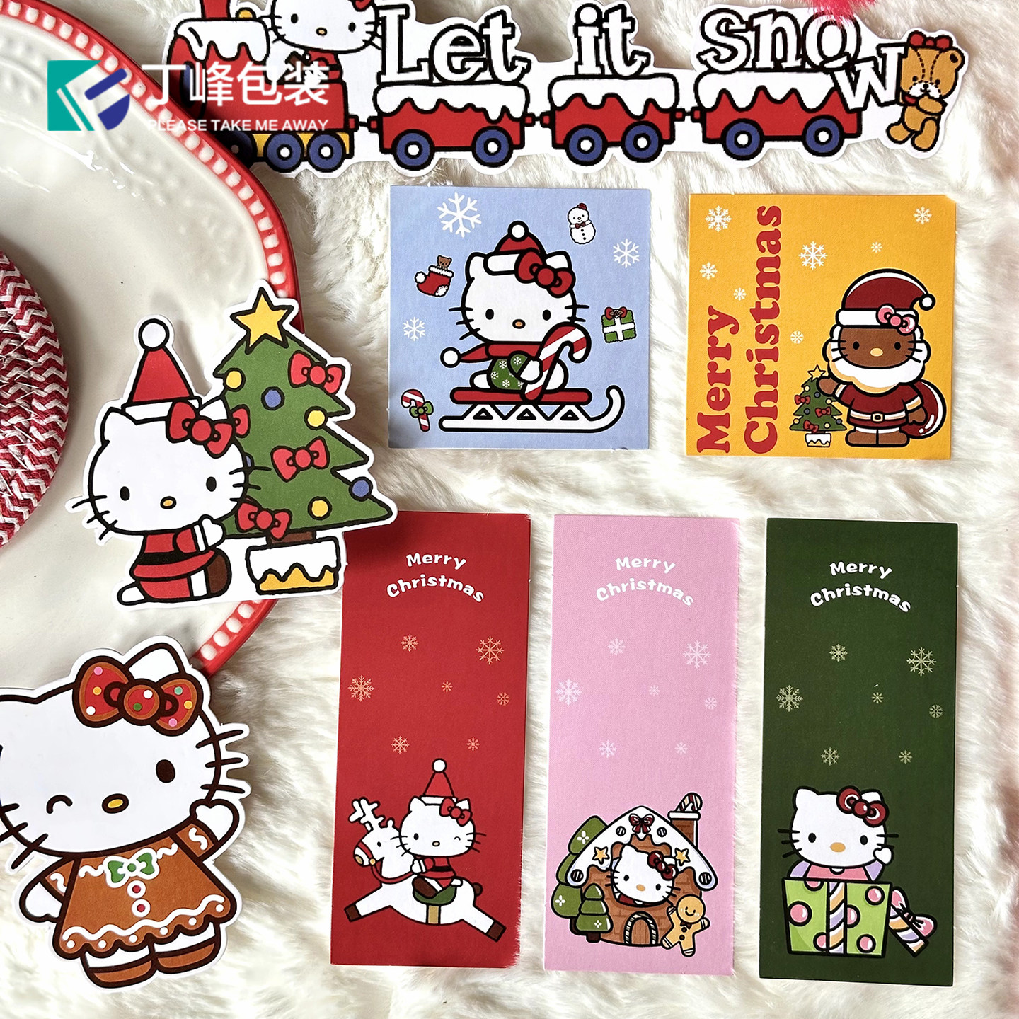 丁峰·圣诞氛围装饰卡片 HelloKitty祝福贺卡平安夜纸质创意卡牌,节庆用品/礼品,贺卡/卡片,淘宝优惠券,粉丝福利购,淘宝优惠卷