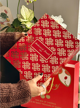 中国结水果礼盒中国红新年包装盒