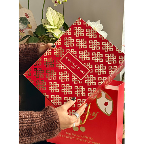 中国结水果礼盒中国红新年包装盒