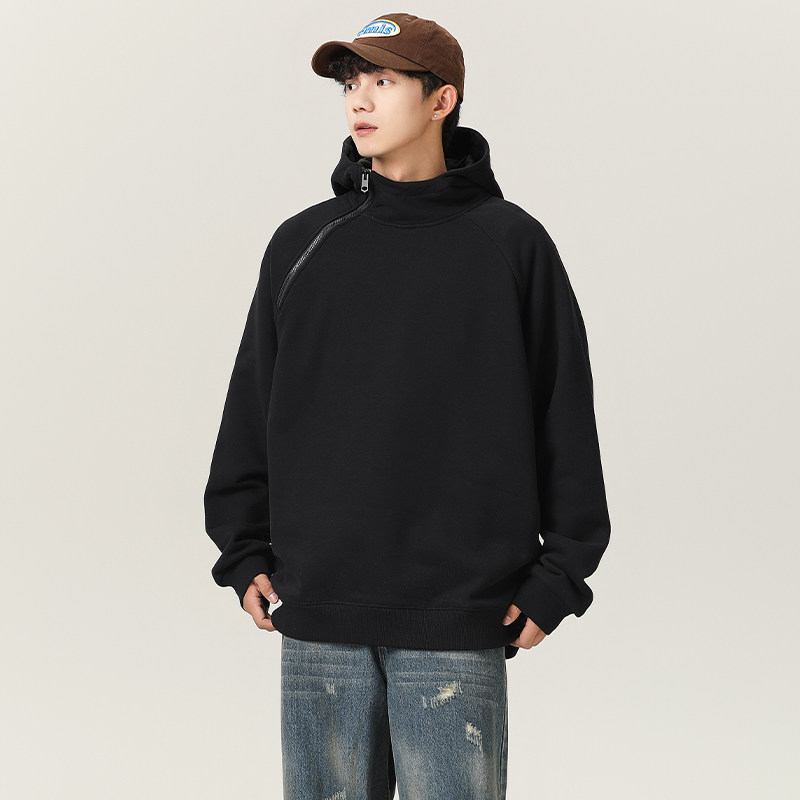 Desso美式设计感潮牌宽松版纯色卫衣连帽男女同款高级感上衣外套