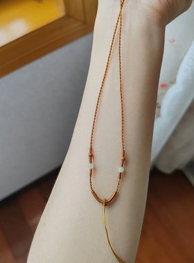 原创新款手工编织吊坠绳玉石黄金蜜蜡挂绳高档和田玉翡翠项链绳女