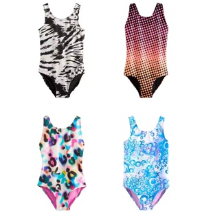 小中大女童专业竞技连体游泳衣儿童泳装 16岁 Amber出口英单NE