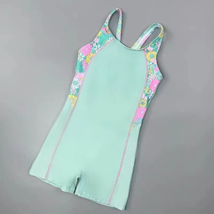 青少年连体平角运动竞速亲子款 Amber 儿童游泳衣女童专业训练泳装