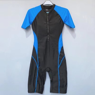 带胸垫 女士游泳馆专用 Amber外单 胖MM女夏保守显瘦连体冲浪泳衣