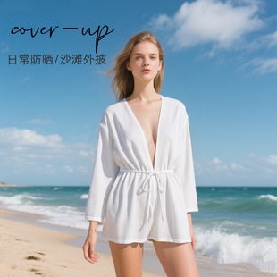 Amber外单女士比基尼罩衫 温泉性感游泳衣外搭沙滩度假防晒可日常