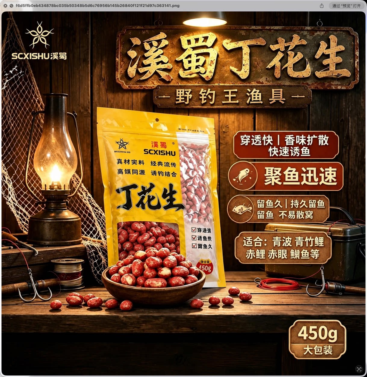 溪蜀丁花生窝料纯花生清波鳊鱼青竹鲤军鱼赤眼通杀饵料两包包邮