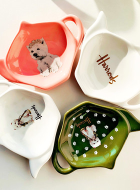 英国哈罗斯harrods茶杯陶瓷碟茶包碟骨瓷碟茶壶碟碟子蘸碟熊卡通