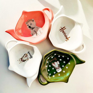 英国哈罗斯harrods茶杯陶瓷碟茶包碟骨瓷碟茶壶碟碟子蘸碟熊卡通