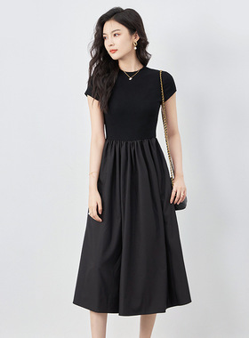 2417104-深圳南油夏新品针织弹力小个子显瘦休闲气质小女人连衣裙