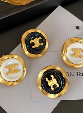 双C耳环2026新款爆款高级感小众法式风圆盘耳钉女轻奢小香风耳饰