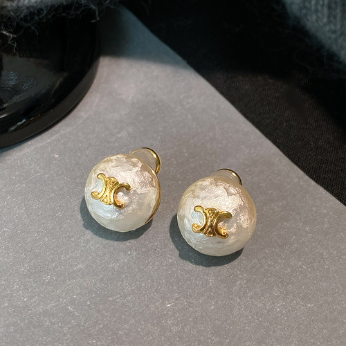 CANFEN简约小香风凯旋门珍珠耳钉