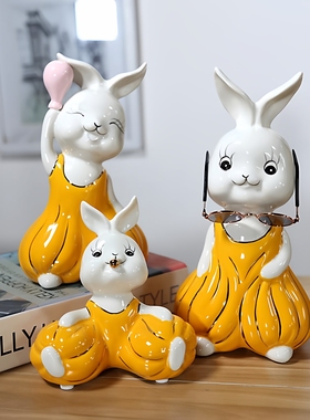 礼品一家三口客厅大象电视柜陶瓷